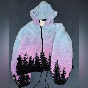 American Eagle Sherpa Zip Up Hoodie